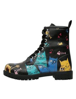DOGO Black Longe Boots Schnürstiefel Go Back To Being Yourself Damen Schnürboots Vegan