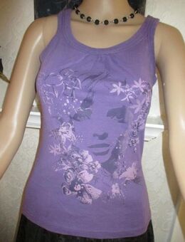 NEUw * Blumen * Blüten * Flower- Power * Print * Tank- Träger * Top * T- Shirt "Colors of the World" Gr. 34- 36/ XS- S * lila * veilchen * violett * - Riedlingen Zentrum