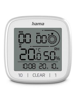 Hama Badezimmeruhr Digitale Uhr "Zypern", spitzwassergeschützt, Weiß (mit Saugnapf, zum Stellen und Hängen)