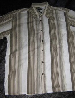 NEU * Original VINTAGE * Business * Freizeit * Streifen * Kurzarm- Hemd "Jeans Fritz" Gr. 50- 52/ M- L * khaki * weiß * - Riedlingen