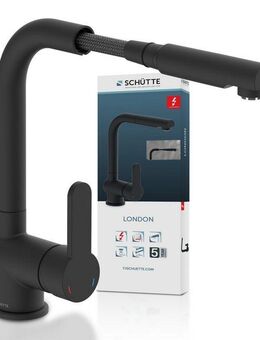 Schütte Spültischarmatur LONDON energiesparende Cold-Start-Funkt., 360° schwenkbar, herausziehbar