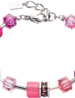 COEUR DE LION Armband Schmuck Edelstahl GeoCUBE® Iconic Würfelkette, Made in Germany - mit Swarovski® Kristall, Strassstein, Schmucksteinen