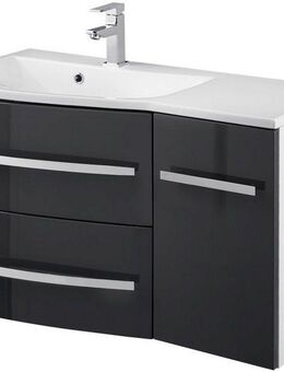 welltime Waschtisch OSLO, Breite 90cm, geschwungene Form, Ablage rechts