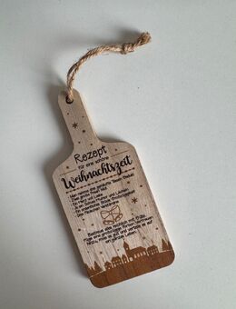 Schönes Geschenk für die Familie: Holzbrettchen „Rezept für eine schöne Weihnachtszeit“ - Viersen