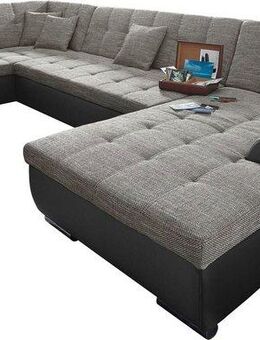DOMO collection Wohnlandschaft Treviso incl. Zierkissen, moderne Steppung, XXL: B/T/H: 364/201/83 cm, wahlweise mit Bettfunktion, in vielen Bezugsarten auch in Cord U-Form