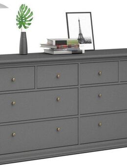 Home affaire Kommode Paris, Aufbewahrung, Schubladenschrank, Stauraum, mit 8 Schubladen, Landhausstil, Elegant, geräumig, Breite 184 cm, Höhe 87 cm