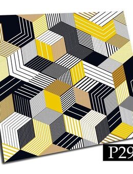 9x Selbstklebende PVC-Fliesen, 30x30 cm, Retro-Linien - Ingolstadt
