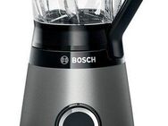 BOSCH Standmixer VitaPower Serie 4 MMB6172SN, 1,5l Glas-Behälter, 30.000 U/Min, grau, 1200 W, Stopfer, ThermoSafe Glas, 4 Edelstahl Klingen, Kabelstaufach