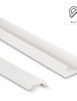 Hama Kabelkanal Kabelkanal Set 4 Stück a 1m mit Verbindungsstücken, selbstklebend, überstreichbar