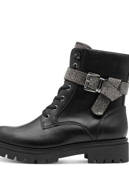 MARCO TOZZI by GMK Schnürstiefelette, Blockabsatz, Schnürboots, Zierriemen mit Strasssteinen besetzt