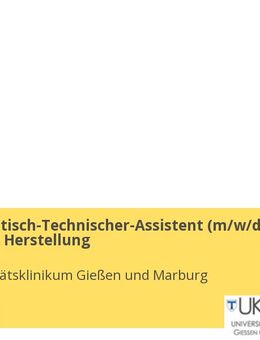 Pharmazeutisch-Technischer-Assistent (m/w/d) im Bereich der Herstellung - Marburg