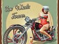Schönes Blechschild Motorcycle Garage Pin Up Girl Vintage Motorrad Biker 20x30 cm - 5173 in 10115
