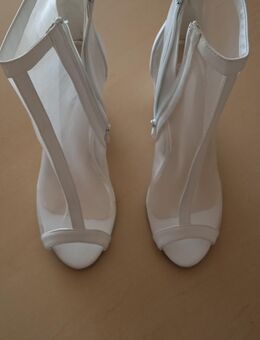 Weiße Damen Sommer High Heel Stiefeletten 38 - Moosinning