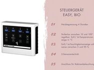 Karibu Sauna Menja, BxTxH: 224 x 210 x 206 cm, 40 mm, (Set) 9-kW-Bio-Ofen mit externer Steuerung