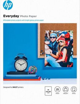HP Fotopapier Everyday glänzend - 25 Blatt/A4/210 x 297