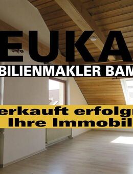 STRULLENDORF: HELLE 3-ZIMMER-DACHGESCHOSS-WOHNUNG(=OHNE BALKON!)+ca.52m2 GARTEN+CARPORT FÜR 165.000,-EURO - Strullendorf