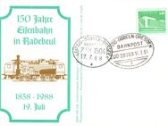 DDR: "150 Jahre Eisenbahn in Radebeul", Ganzstück, Eisenbahnstemp - Brandenburg (Havel)