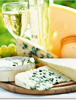 Artland Glasbild Käse & Wein, Lebensmittel (1 St), in verschiedenen Größen