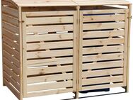 promadino Mülltonnenbox Vario III, für 2 Tonnen, robust aus zertifiziertem Kiefernholz