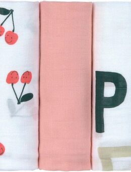 LÄSSIG Stoffwindeln Mulltuch-Set L Happy Fruits Cherry (Set, 3-St)