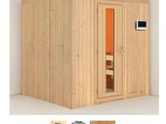 Karibu Sauna Sodin, BxTxH: 196 x 170 x 198 cm, 68 mm, (Set) 9 KW-Bio-Ofen mit externer Steuerung