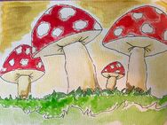 Aquarell auf Aquarellpapier "Mushroom" ungerahmt signiert 24 cm x 18 cm - Iserlohn