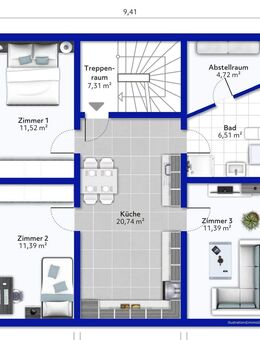 WG-Zimmer in gepflegter 3-Zimmer-Wohnung mit Gartenmitnutzung in Gießen-Wieseck - Gießen