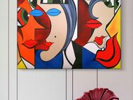150x190 cm Kunstwerk Gemälde XL - Format Moderne Kunst auf Leinwand Figurative Kunst Wohnzimmer Abstrakte Kunst Leinwand - Hildesheim Zentrum
