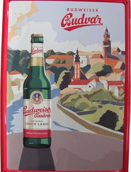 Budweiser Brauerei - Dékuji - Blechschild 29,5 x 21 cm - Doberschütz