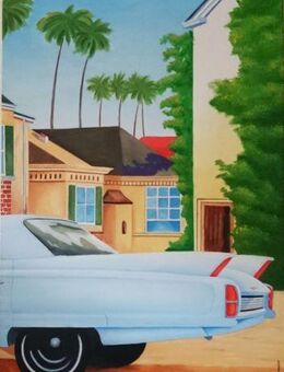Ölgemälde "Cadillac" 70 x 100 cm - Darmstadt