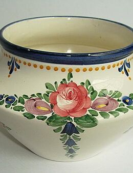 Schöne alte Vase aus Zell am Harmersbach, Zeller Keramikvase bemalt, Blumenmuster, bauchige Form - Königsbach-Stein