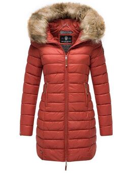 Marikoo Steppmantel Rose-Stepp zeitloser Winterparka mit großer Kunstfellkapuze