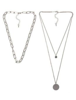 Firetti Ketten-Set 2-reihige Layering Gliederkette mit runden Anhängern (Set, 2-tlg)