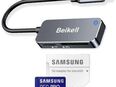 OTG USB 3.0 Typ C, Speicherkartenleser Beikell Dual, MicroSD & SD Laufwerke, Samsung PROPlus MicroSDXC 256GB, inklusive SD-Adapter, mit einer Datenübertragung von bis zu 160MB/s in 90763