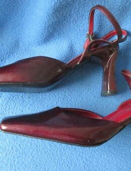 Original VINTAGE * Echt Lack- Leder * High Heels * Slingbacks * Sling Pumps * Schuhe "VENTURINI" Gr. 37,5- 38/ 4½ 4,5 * dunkel- wein- bordaux- rot * - Riedlingen