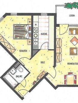 Helle 2-ZKB-Wohnung mit großer Loggia und TG-Stellplatz in sehr guter Lage von Mannheim-Seckenheim - Mannheim