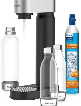 Philips Wassersprudler Philips Wassersprudler-Set Viva inkl. 3 Flaschen + CO₂-Zylinder, (Set, 5-tlg), Kein Stromanschluss notwendig