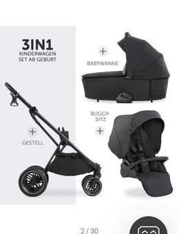 Hauck 4in1 Kinderwagen-Set Vision X - Black inkl. i-Size Babyschale, Isofix Basis und XXL Zubehörpaket - Melange Black - Gunzenhausen