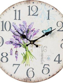 Ambiente Haus Wanduhr Lavendel Wanduhr 28cm