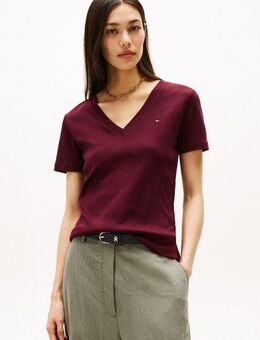 Tommy Hilfiger T-Shirt SLIM CODY V-NK SS mit V-Ausschnitt und Streifen gestreift, casual, slim fit, Baumwolle, V-Ausschnitt