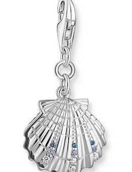 THOMAS SABO Charm-Einhänger Muschel-Optik, mit Glas-Keramik Stein - mit Süßwasserzuchtperle