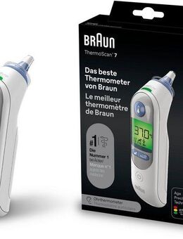 Braun Ohr-Fieberthermometer ThermoScan® 7 Ohrthermometer mit Age Precision® - IRT6520, Für alle Altersgruppen geeignet, einschließlich Neugeborener