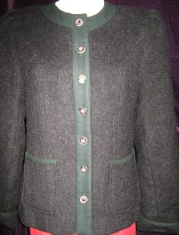 NEU * Ausgefallen * Oktober * Volksfest * Brauchtum * DESIGNER * 100% Schurwolle * Trachten * Jacke * Janker "Trachten Mad'l" Gr. 38- 40/ S- M * dunkel- grau * wald- grün * - Riedlingen