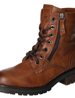 Mustang Shoes Schnürboots, Schnürstiefelette, Blockabsatz, mit Reißverschluss