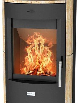 Fireplace Kaminofen Heathus MAIA Sandstein, 6,0 kW, Zeitbrand, Tee- und Holzfach