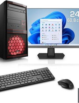 CSL Sprint V28983 Gaming-PC-Komplettsystem (24", AMD Ryzen 5 5600G, Radeon Graphics, 8 GB RAM, 500 GB SSD)