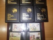 Münzsammlung "Die Briefe der Nationen", inkl. Infos zu Herkunftsländer und gestempelte Briefmarken - Oer-Erkenschwick