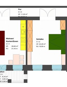 ERSTBEZUG - geräumige 2-Raum Altbauwohnung mit Balkon - Görlitz