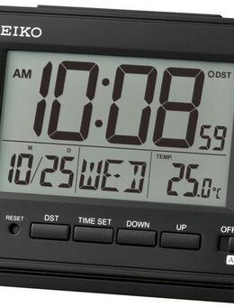 Seiko Quarzwecker Wecker, Digitalwecker, Schlafzimmer, autom. Kalender, Beleuchtung