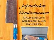 Nakiri Damastmesser – 67 Lagen Damaststahl – Japanisches Küchenmesser – Scharfes Gemüsemesser – Geschenkidee für Hobbyköche-Küchenmesser - Rosenheim